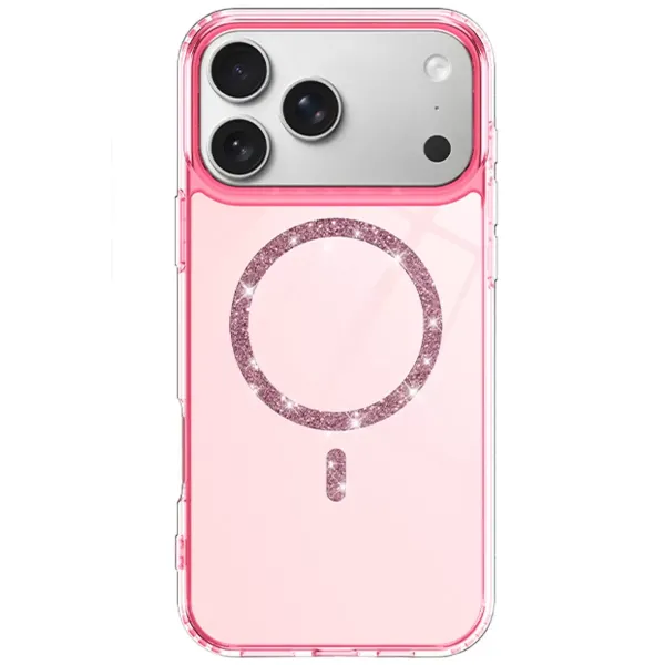 Apple İphone 17 Pro Max Live Diamond Magsafe Kapak - Pembe