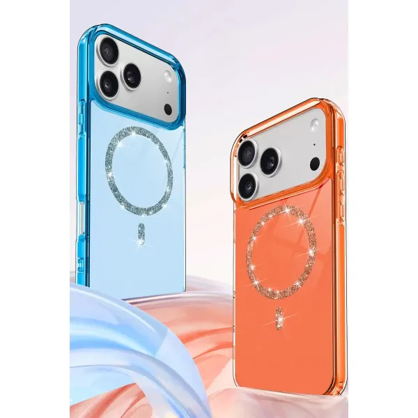 Apple İphone 17 Pro Max Live Diamond Magsafe Kapak - Pembe