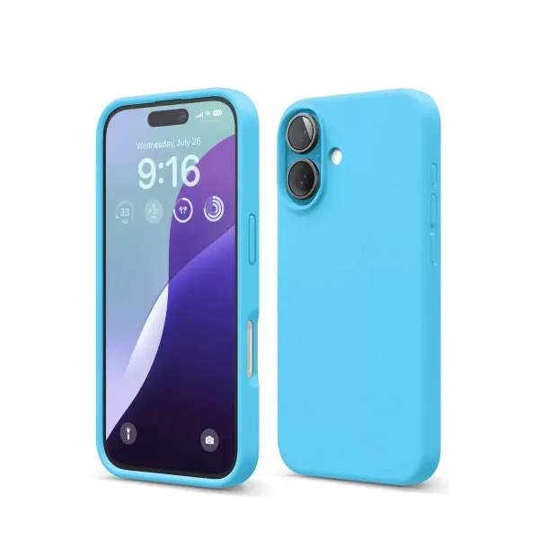 Apple İphone 16 Kılıf Nano İçi Kadife Silikon - Mavi