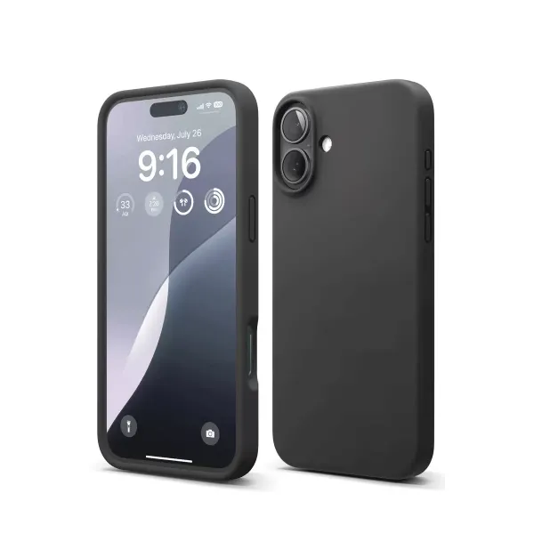 Apple İphone 16 Plus Kılıf Nano İçi Kadife Silikon - Siyah