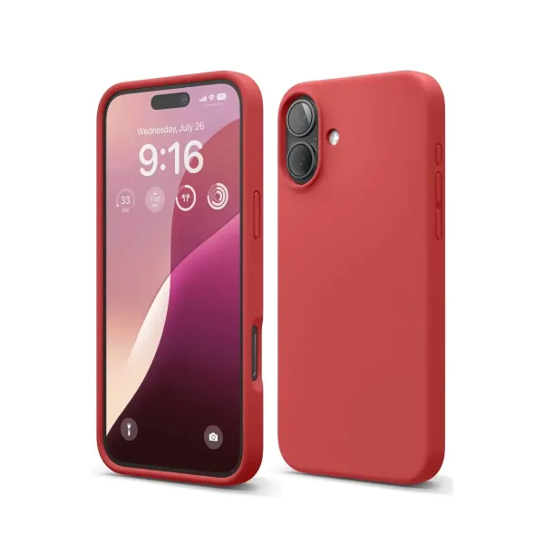 Apple İphone 16 Plus Kılıf Nano İçi Kadife Silikon - Kırmızı