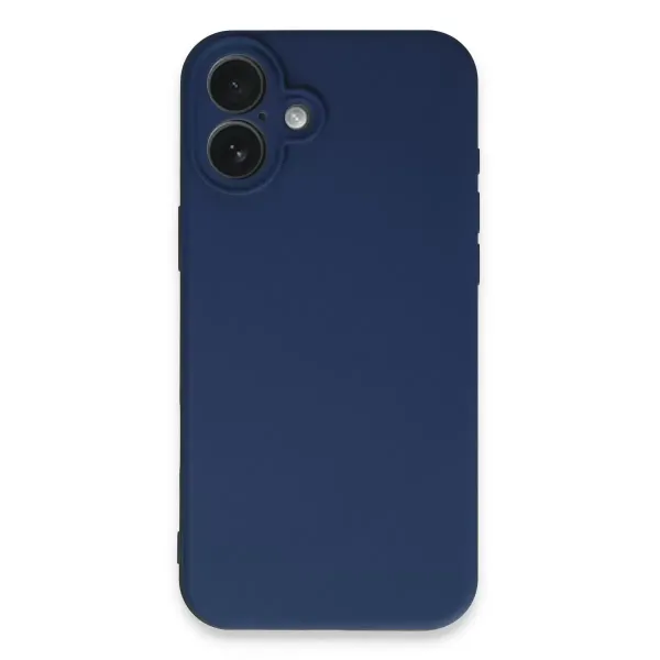 Apple İphone 16 Plus Kılıf Nano İçi Kadife Silikon - Lacivert