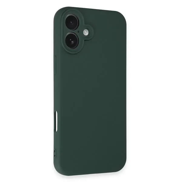 Apple İphone 16 Plus Kılıf Nano İçi Kadife Silikon - Koyu Yeşil