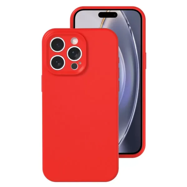 Apple İphone 16 Pro Kılıf Nano İçi Kadife Silikon - Kırmızı