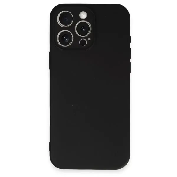 Apple İphone 16 Pro Max Kılıf Nano İçi Kadife Silikon - Siyah