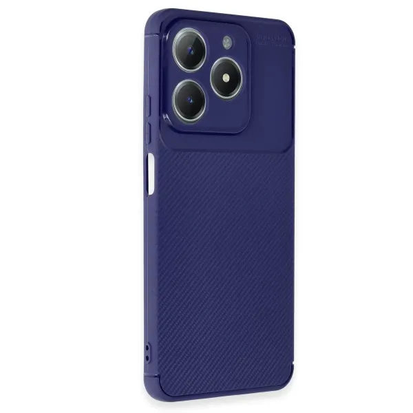 Realme C61 Kılıf Auto Focus Karbon Kapak - Lacivert