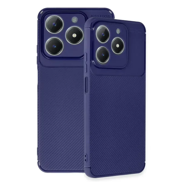 Realme C61 Kılıf Auto Focus Karbon Kapak - Lacivert