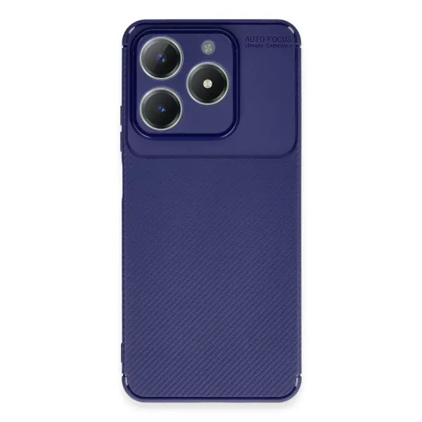 Realme C61 Kılıf Auto Focus Karbon Kapak - Lacivert