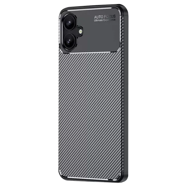 Samsung Galaxy A06 Kılıf Auto Focus Karbon Kapak - Siyah