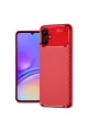 Samsung Galaxy A06 Kılıf Auto Focus Karbon Kapak - Kırmızı