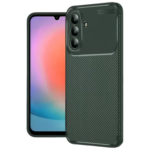 Samsung Galaxy S26 Auto Focus Karbon Kapak - Koyu Yeşil
