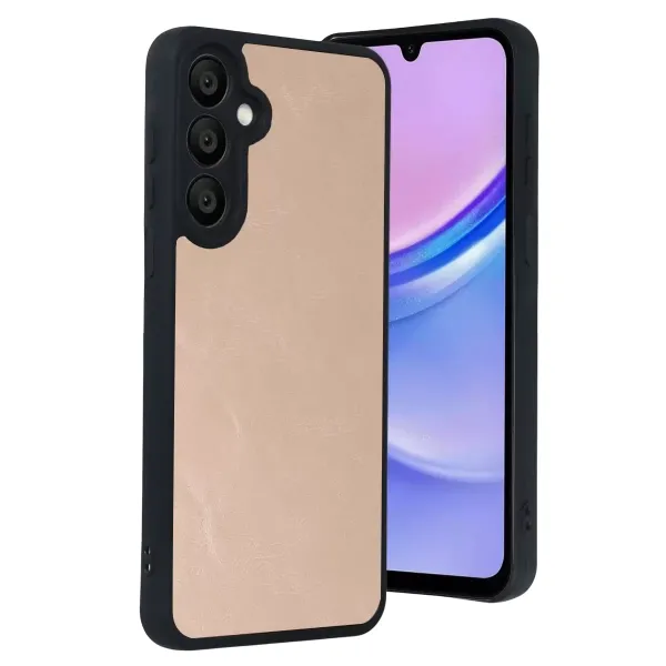 Samsung Galaxy A37 5g Aras Deri Kapak - Pudra