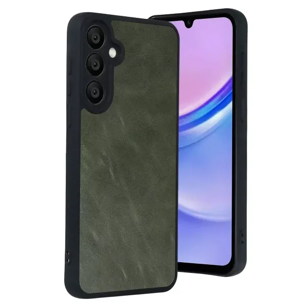 Samsung Galaxy A57 5g Aras Deri Kapak - Yeşil