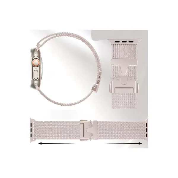 Apple Watch 42mm Milano Metal Kordon - Titan Gri