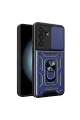 Samsung Galaxy A57 5g Pars Lens Yüzüklü Silikon - Lacivert