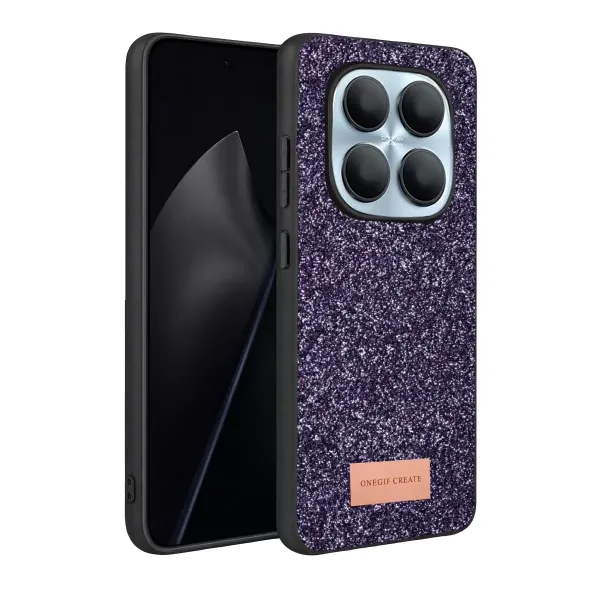 Onegif Xiaomi Redmi Note 15 Pro 5g Bright Simli Kapak - Derin Mor