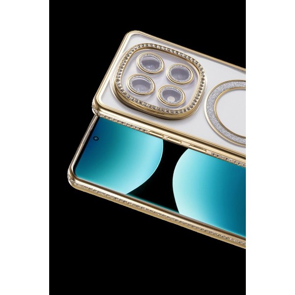 Xiaomi Redmi Note 15 Pro 5g Joke Simli Magneticsafe Kılıf - Gold