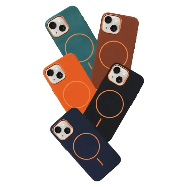 Joko Apple İphone 15 Luno Deri Magsafe Kapak - Turuncu