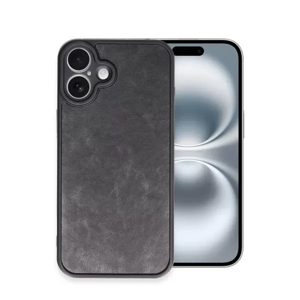 Apple İphone 16 Plus Kılıf Aras Deri Kapak - Siyah