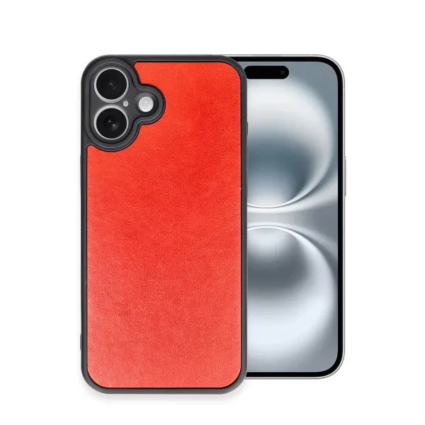 Apple İphone 16 Plus Kılıf Aras Deri Kapak - Kırmızı