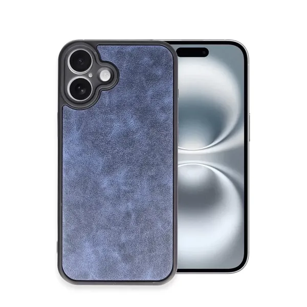 Apple İphone 16 Plus Kılıf Aras Deri Kapak - Lacivert
