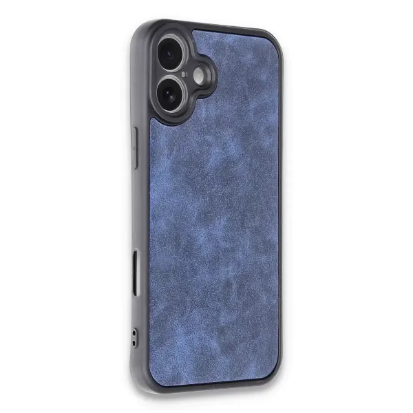 Apple İphone 16 Plus Kılıf Aras Deri Kapak - Lacivert
