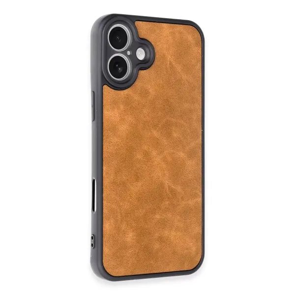 Apple İphone 16 Plus Kılıf Aras Deri Kapak - Taba