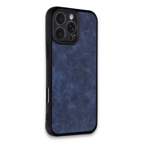 Apple İphone 16 Pro Kılıf Aras Deri Kapak - Lacivert
