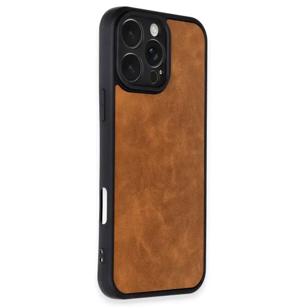 Apple İphone 16 Pro Kılıf Aras Deri Kapak - Taba