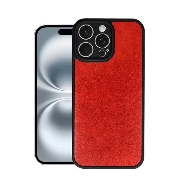 Apple İphone 16 Pro Max Kılıf Aras Deri Kapak - Kırmızı
