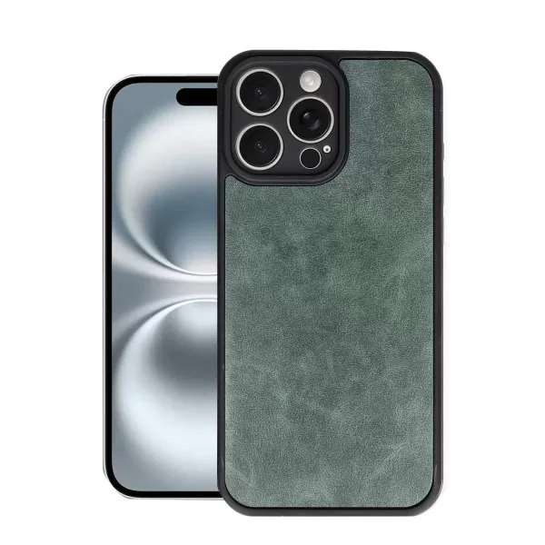 Apple İphone 16 Pro Max Kılıf Aras Deri Kapak - Koyu Yeşil