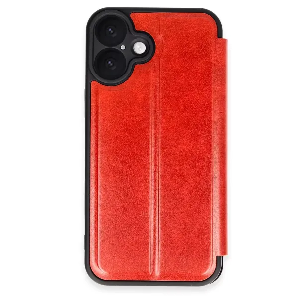 Apple İphone 16 Plus Kılıf Flip Cover - Kırmızı