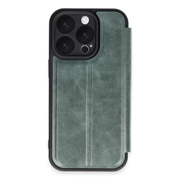 Apple İphone 16 Pro Kılıf Flip Cover - Koyu Yeşil