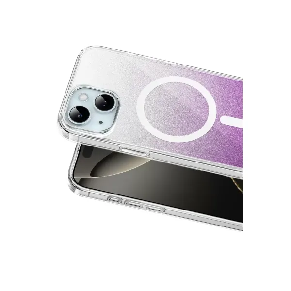 Onegif Apple İphone 15 Sora Simli Magsafe Kapak - Mor