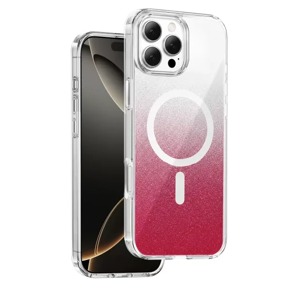 Onegif Apple İphone 16 Pro Max Sora Simli Magsafe Kapak - Kırmızı