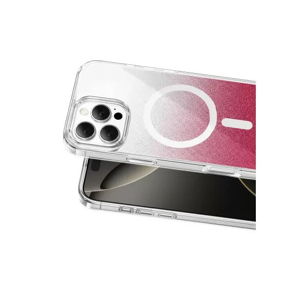 Onegif Apple İphone 16 Pro Max Sora Simli Magsafe Kapak - Kırmızı