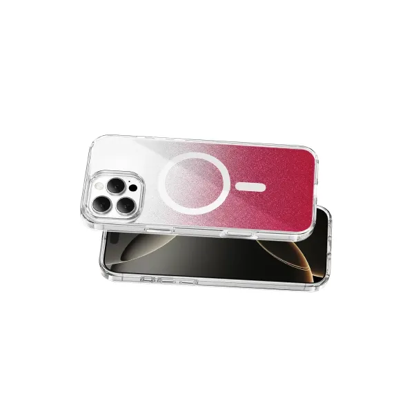 Onegif Apple İphone 16 Pro Max Sora Simli Magsafe Kapak - Kırmızı