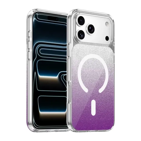 Onegif Apple İphone 17 Pro Sora Simli Magsafe Kapak - Mor