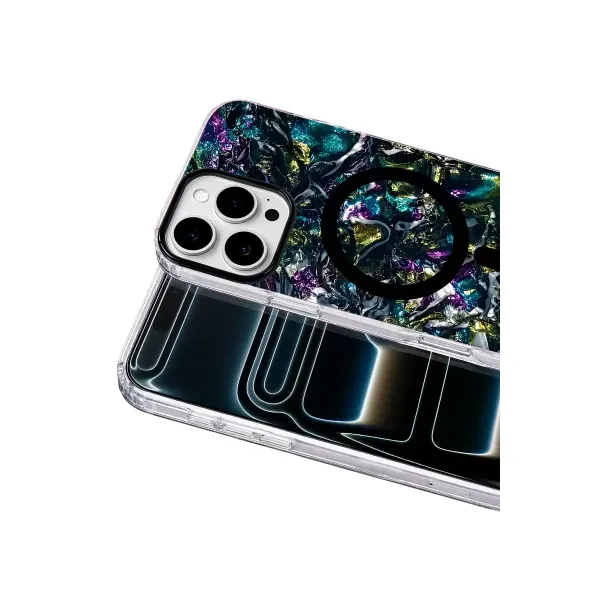 Onegif Apple İphone 16 Pro Max Mila Dalgalı Magsafe Kapak - Lacivert