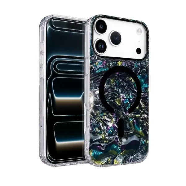 Onegif Apple İphone 17 Pro Mila Dalgalı Magsafe Kapak - Lacivert