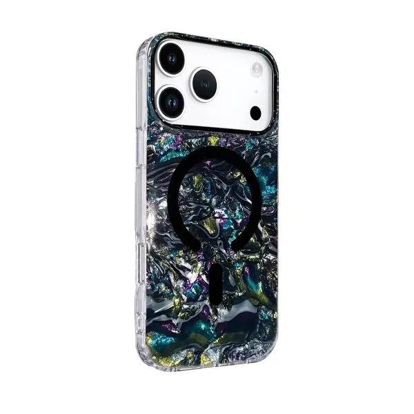 Onegif Apple İphone 17 Pro Max Mila Dalgalı Magsafe Kapak - Lacivert