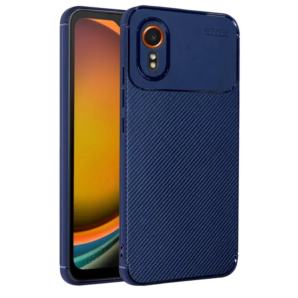 Samsung Galaxy Xcover 7 Kılıf Auto Focus Karbon Kapak - Lacivert
