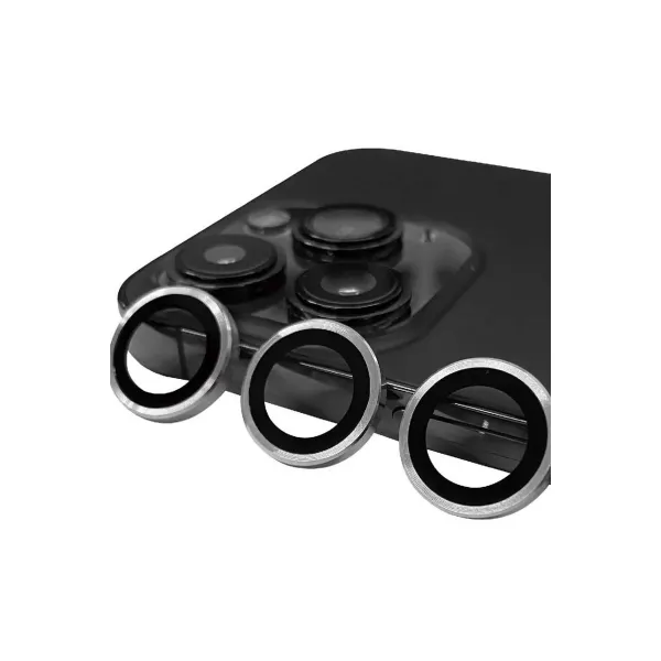 Apple İphone 15 Pro Max Raze Metal Kamera Lens - Gümüş