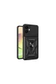 Samsung Galaxy A06 Kılıf Pars Lens Yüzüklü Silikon - Siyah