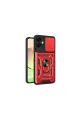 Samsung Galaxy A06 Kılıf Pars Lens Yüzüklü Silikon - Kırmızı