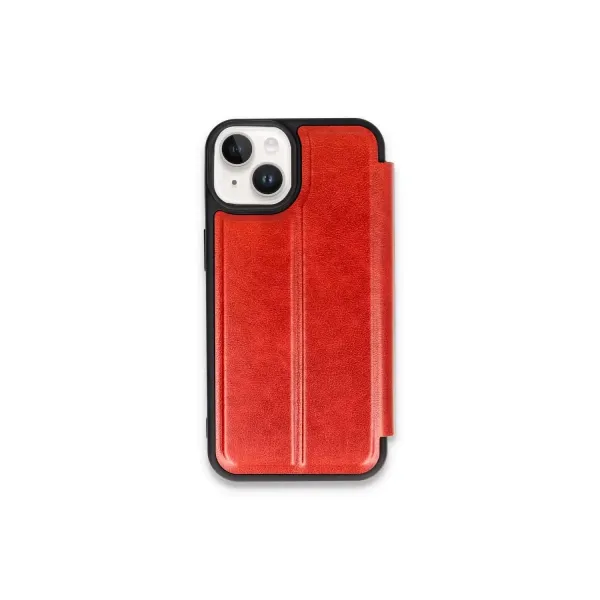 Apple İphone 15 Kılıf Flip Cover - Kırmızı