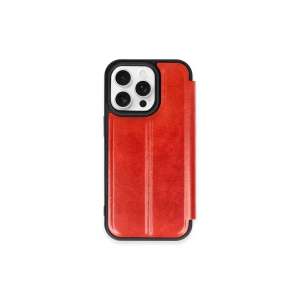 Apple İphone 15 Pro Max Kılıf Flip Cover - Kırmızı