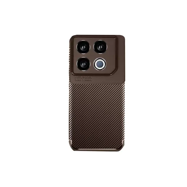 İnfinix Gt 20 Pro Kılıf Auto Focus Karbon Kapak - Kahverengi