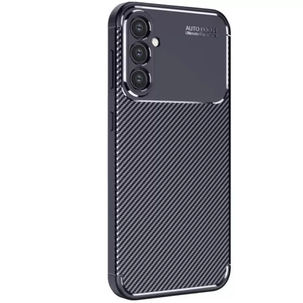 Samsung Galaxy S25 Kılıf Auto Focus Karbon Kapak - Lacivert