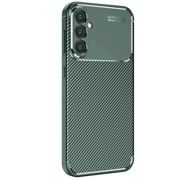 Samsung Galaxy S25 Kılıf Auto Focus Karbon Kapak - Koyu Yeşil